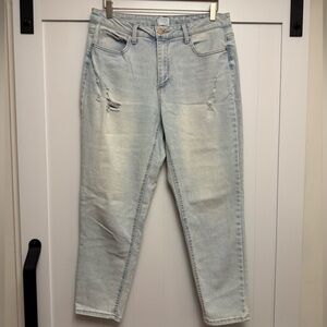 Time and Tru Light Wash Distressed Boyfriend Jeans